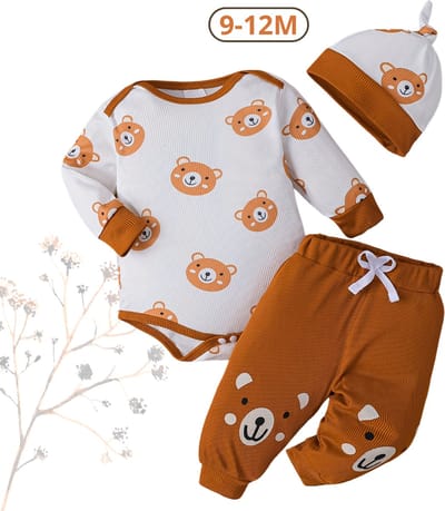 Livano Romper - Berenpakje Baby - Winterpak - Pakje - Jongen - Meisje - 9-12 Maanden - Bruin