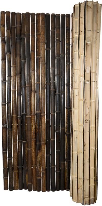 TuinChamp Bamboemat half rond zwart 100x180cm - Bamboe tuinscherm - Bamboemat op rol - Tuinafscheiding natuurlijk hout - Balkonscherm bamboe - Natuurlijke uitstraling