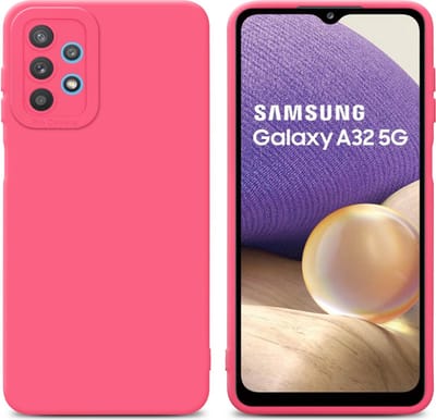 Cadorabo Hoesje geschikt voor Samsung Galaxy A32 5G in FLUID ROOD - Beschermhoes gemaakt van flexibel TPU silicone Cover Fluid Case
