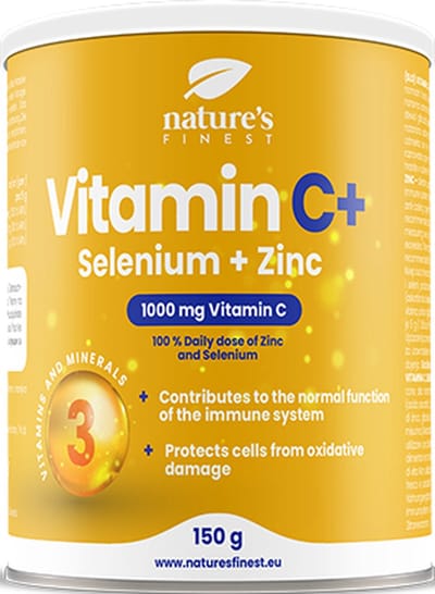 Nature's Finest Vitamine C + Selenium + Zink 150 g – 1000 mg Vitamine C, Antioxidanten, Immuunsysteem Booster, Weerstand Verhogen, Tegen Vermoeidheid & Celbescherming – Poeder Zonder Suiker, Vegan