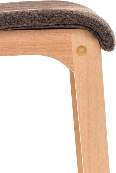 CLP Hover Barkruk - Hout frame - Stof bruin/natura