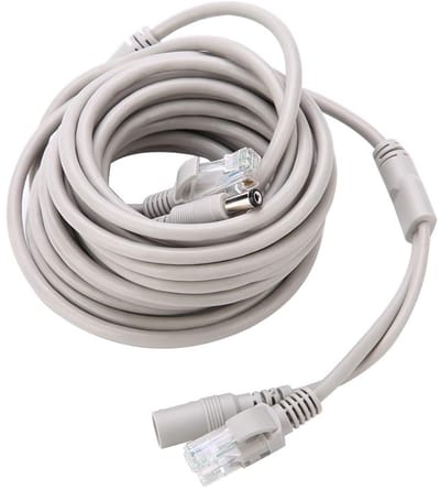 Cosensi - Dailygoods - Dailygoody - Ethernet-kabel RJ45 - Cat 5 CCTV-kabel - 15m wit - Stroom- en datakabel - Geschikt voor IP-camera's - NVR-systeem