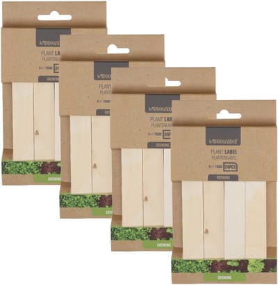 Pro Garden Plantetiketten / platenlabels - 96x - hout - 15 x 2 cm - steeketiketten
