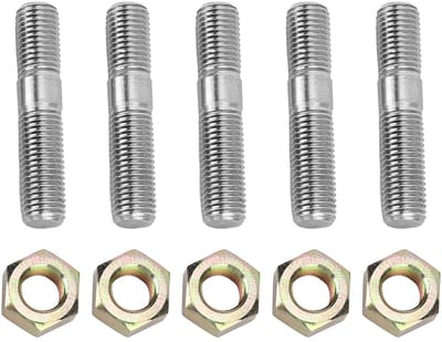 aladdien - Stud Kit - M10x1.25 Turbo Stud Kit - Duurzaam en betrouwbaar - 50mm - Inclusief 5 moeren en kopbout - Geschikt voor Mitsubishi 1G - E...