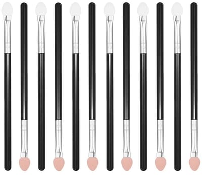 Dailygoods- Oogschaduw Applicator Lang - 12 Stuks - Dubbelzijdig - Spons/Applicatorkwast - Dual Color - Comfortabele Grip - Make-up Applicator