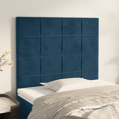 vidaXL - Hoofdbord - donkerblauw - 90x5x118/128 - cm - fluweel