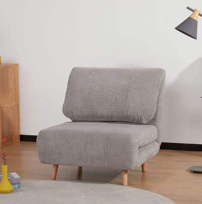 STILVORA Fauteuil 82 x 89 x 83 cm - 2-In-1 Slaapfauteuil Met 3-Standen Rugleuning En Gastenbedfunctie - Voor Woonkamer En Slaapkamer - Stof Lichtgrijs