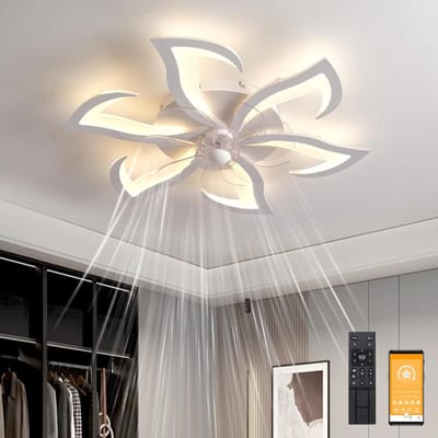 Zyrex® Plafonniere Met Ventilator - Plafondventilator - Plafondventilator Met Verlichting - Wit - 79cm x 79cm x 13cm