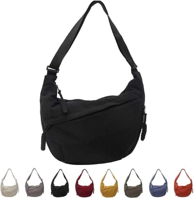 Nylon Crossbody Tas - Schoudertas Slingbag - Dagelijks Gebruik - Verstelbare Band - 34x22x9 cm - Meerdere Kleuren