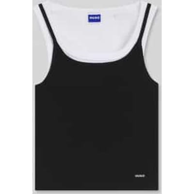 Slim fit top van puur katoen in laagjeslook