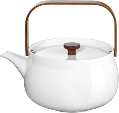 ASA Selection Japandi theepot met houten handvat, theepot, porselein, wit, 1,5 l, 23370017
