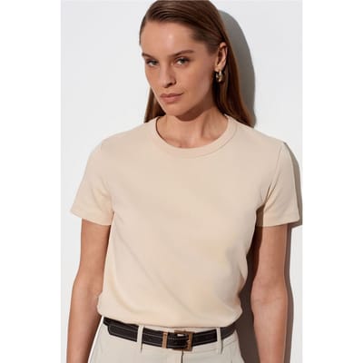 Dames Effen Crew Neck T-shirt
