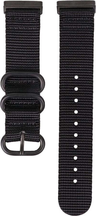 Nylon bandje - geschikt voor Fitbit Versa 4 / Sense 2 - zwart