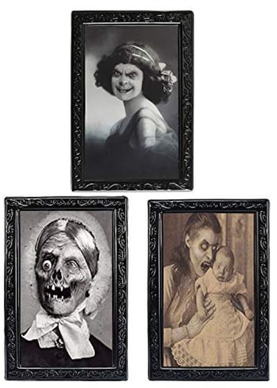 Dailygoods- 3D Lenticular Wanddecoratie - Halloween Decoratie - Veranderende Gezicht Portretten - Schrikwekkende Illusie - 38 X 25 cm - Perfect voor Thema-Feesten