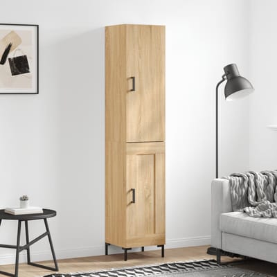 vidaXL - Hoge - kast - 34,5x34x180 - cm - bewerkt - hout - sonoma - eikenkleurig