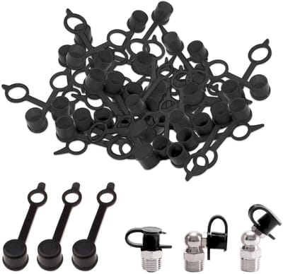 Dailygoods- Smeernippel 100 Stuks - Beschermdoppen M6/M8/M10 - Vetmondkap - Voor Auto's/Motorfietsen - Assortiment - Beschermkap