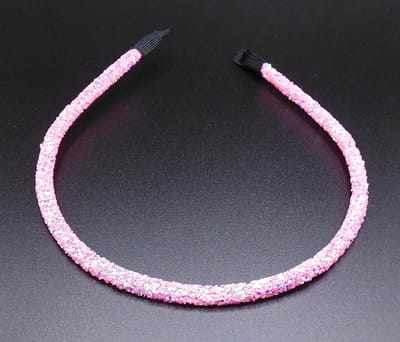 Diadeem roze tinten glitter dun