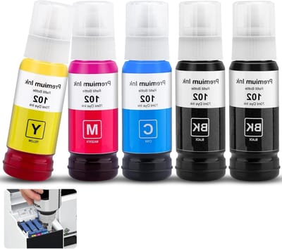 Compatibele inkt 102 multipack voor Epson Ecotank printers, hoogwaardige inkt in verschillende kleuren, ideaal voor thuis en kantoorgebruik