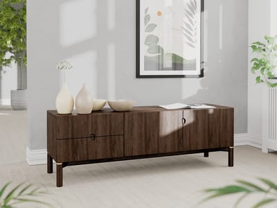 Tv-Meubel Donkerbruin Eikenhout - 160x46x55cm - Arun - Giga Living