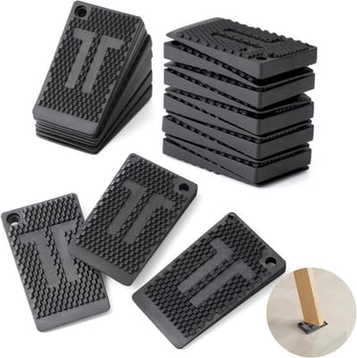 Rubberen Meubelwiggen Zwart - 20 Stuks - Anti-slip Stelwiggen voor Wiebelende Tafels & Kasten - Flexibele Uitvulplaatjes - Stapelbaar & Op Maat te Snijden - Vloerbeschermers