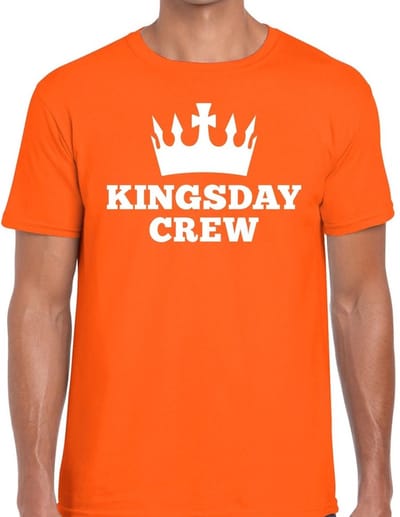 Oranje Kingsday crew t- shirt - Shirt voor heren - Koningsdag kleding S