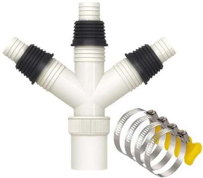 Dailygoods - T-adapter voor Afvoerslangen van Wasmachine en Vaatwasser