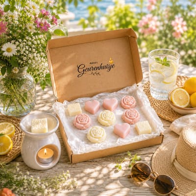 Anna's Geurenhuisje - Waxmelts - Zomerbox - Handmade - Geinspireerde geuren - Zomergeuren - Dierproefvrij - Huisparfum - Geurkaars - voor in geurbrander