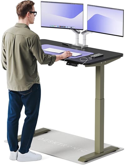 Desktronic HomeOne Zit-sta Bureau Elektrisch In Hoogte Verstelbaar, 120x60 cm Groente/Zwart, Stille Dubbele Motor, Hoogte 72-119cm