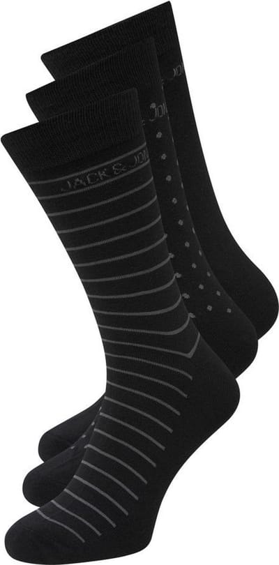 Jack&Jones Heren Jacarbo Organic Sokken Giftbox 3-Pack Black