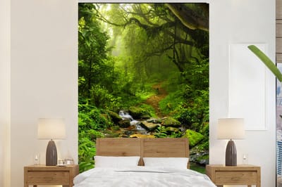 Behang - Fotobehang Natuur - Water - Jungle - Bos - Tropisch - Breedte 180 cm x hoogte 280 cm