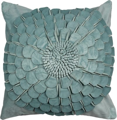 Clayre & Eef Kussenhoes 45x45 cm Groen Polyester Bloem