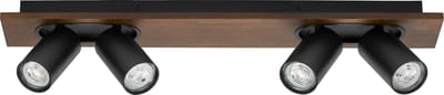 LEDVANCE DECOR SPOT MERCURY, 4 x 3,4W, 920lm, hout-look zwart, spot, verstelbare koppen, veelzijdig gebruik, interieurspot, vervangbare ledlampen, warm witte lichtkleur, GU10