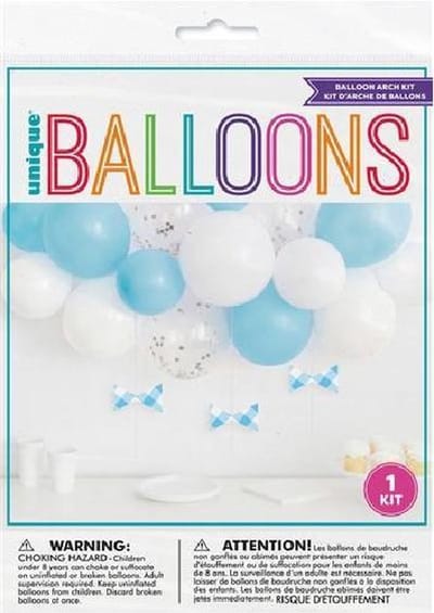 Kit ballonnenboog - ballonnenslinger Baby blauwe met witte ballonnen set.