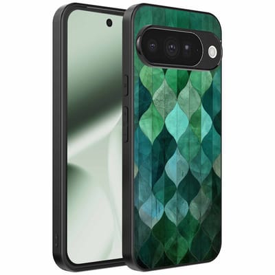 Geschikt voor Google Pixel 10 Telefoonhoesje met Groene Bladeren Opdruk - TPU Backcover Case Green Leafs Design - Groen - Smartphonica geschikt voor Google Pixel 10