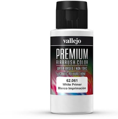 Vallejo Hobbyverf - 62061 Premium Airbrush Color - Wit - Primer - 60ml Verf flesje - 60 ml