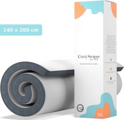 CozySense® Topper Matras 140x200 - 8 cm Verkoelend Topmatras - Gel Infused Traagschuim - CertiPUR-US® - Wasbare Hoes - Zachte Hardheid