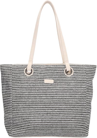 Beagles Formentera Shopper - Rotan - Riet - Praktisch - Tote Bag - Dames Tas - Zwart Wit