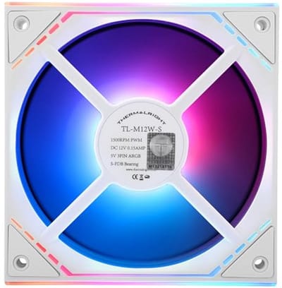 120mm ARGB CPU Fan for Superior Cooling Performance - 1500 RPM White Computer Case Fan