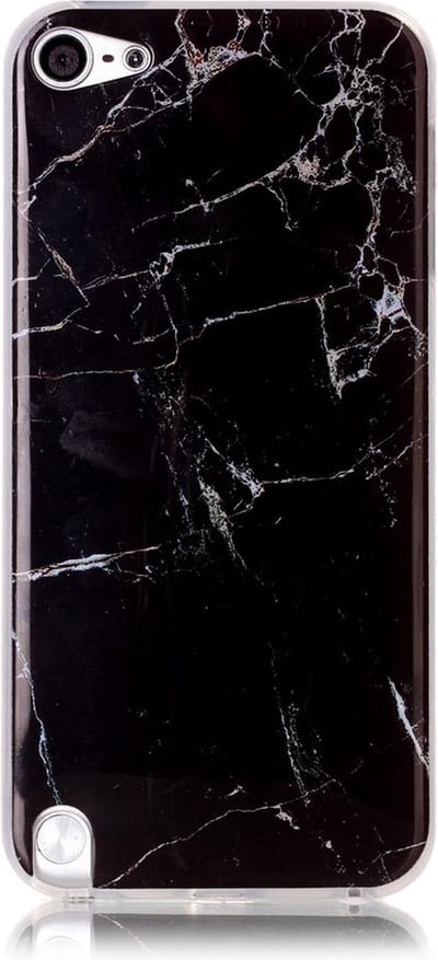 Peachy Zwart marmer geschikt voor iPod Touch 5 6 7 TPU hoesje marble case