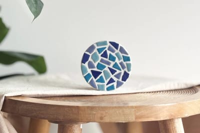 Little Creations mozaïek DIY set onderzetters blauw 4 stuks creatief.