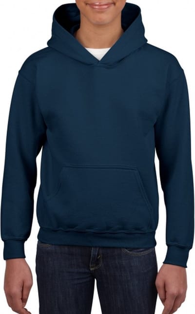 Gildan sweater met capuchon - donkerblauw - jongens/meisjes - katoen/polyester - 280 grams 176