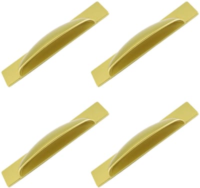 Dailygoods- Handgrepen Zelfklevend - Lange Handvatten - 4 stuks - Goud Kunststof - 134 x 24 mm - Voor Keukenkast/Schuifkast Deur - Deurgrepen