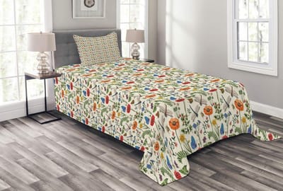 ABAKUHAUS Botanische dekenset – 170x220 cm – Inclusief kussenslopen