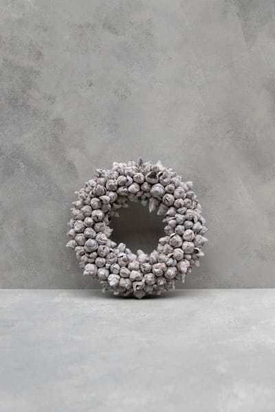 Couronne Krans Coco fruit wreath grey mist 40 cm - Krans coco fruit grijs - Landelijk sober robuust.