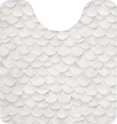WC mat met uitsparing 55x60 cm - Antislip - Schubben - Wit - Elegant - Toiletmat met uitsnijding - Vloermat - Douchemat - Toilet tapijt - Toiletmatten