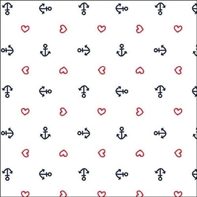 Lunch Servetten - Anchor Heart White