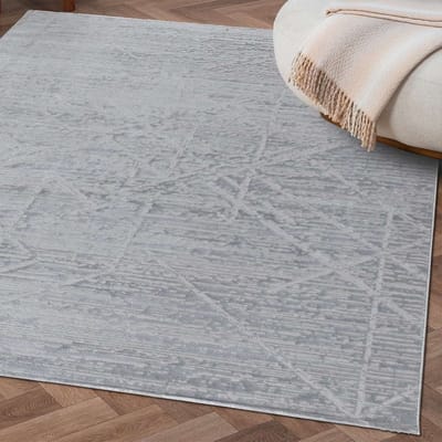 Flycarpets Harmonie Modern 3D Effect Vloerkleed - Grijs - 160x230 cm