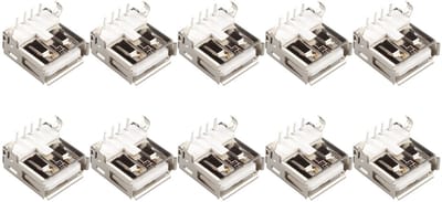 Allecto - USB connector - 4-pin circuit board connector - 90 graden aansluiting - Zwart - Geschikt voor laptop en desktop - 10 stuks