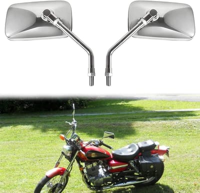 Spiegels chroom universele zijspiegels motorfiets 10 mm stuurgreep dun chroom motorfiets spiegels compatibel met Honda Suzuki Aprilia Cruiser Scooter