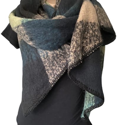Sjaal - Dikke Kwaliteit - Geblokt - Groen - 220 x 50 cm (96963#)